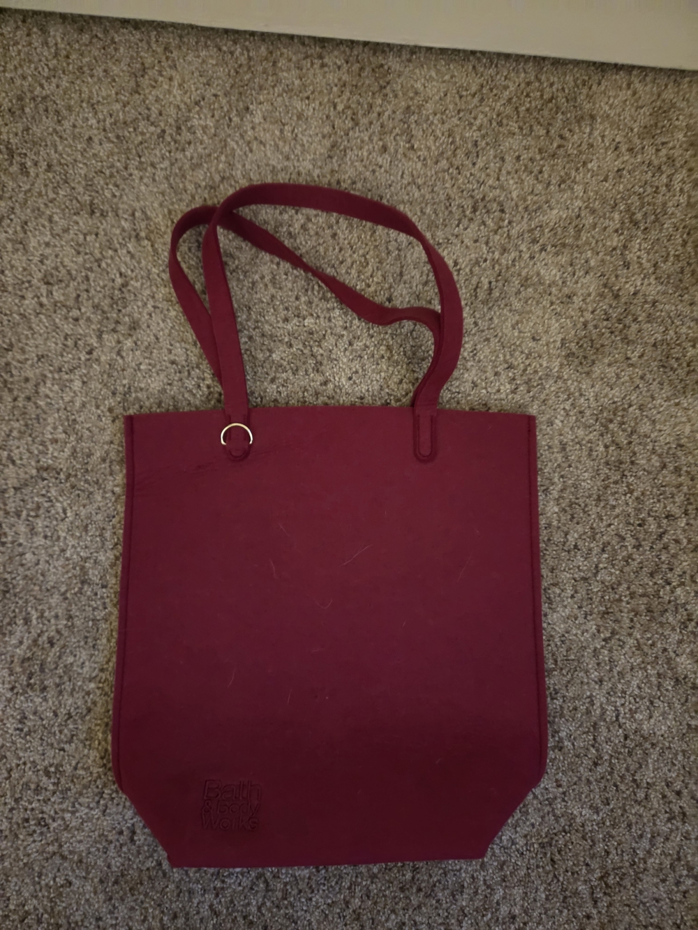 Bath & Body Works Burgundy Felt Tote